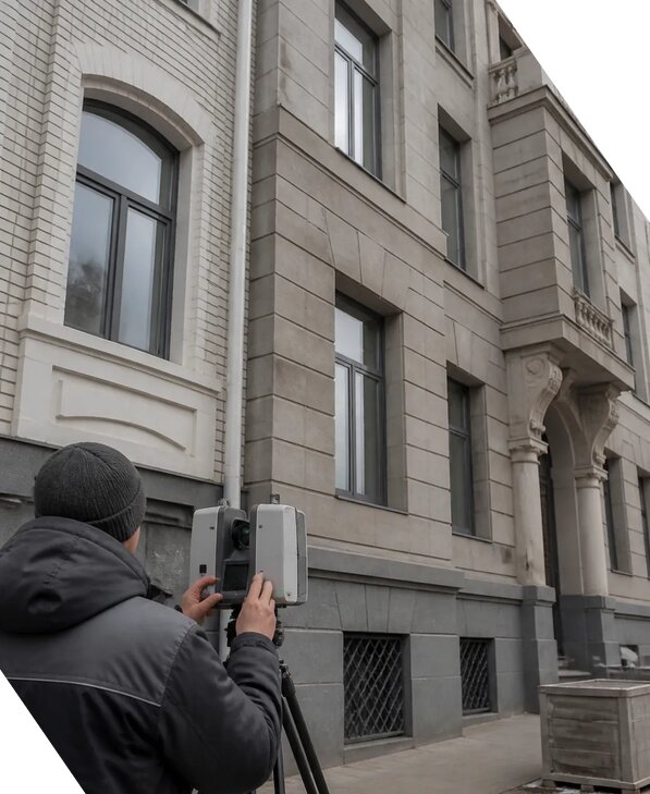 Лазерное сканирование фасадов зданий для обследования в Киржаче